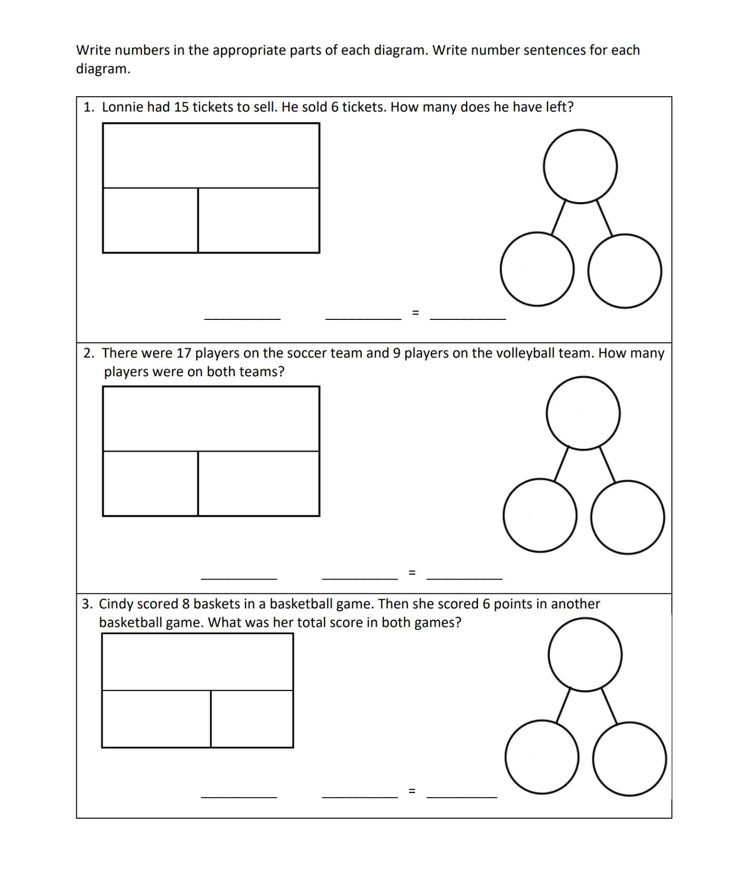 math problem solving addition and subtraction